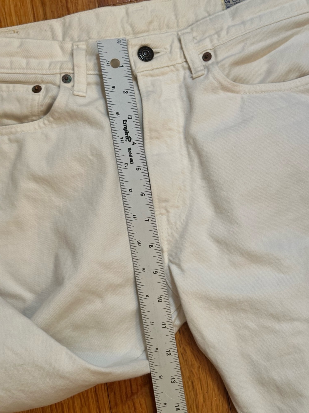 OrSlow 107 denim pants in natural white Made in Japan Size S (j6) - Picture 8 of 16